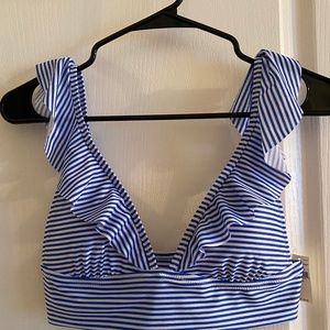 Blue Stripped Swimsuit Top